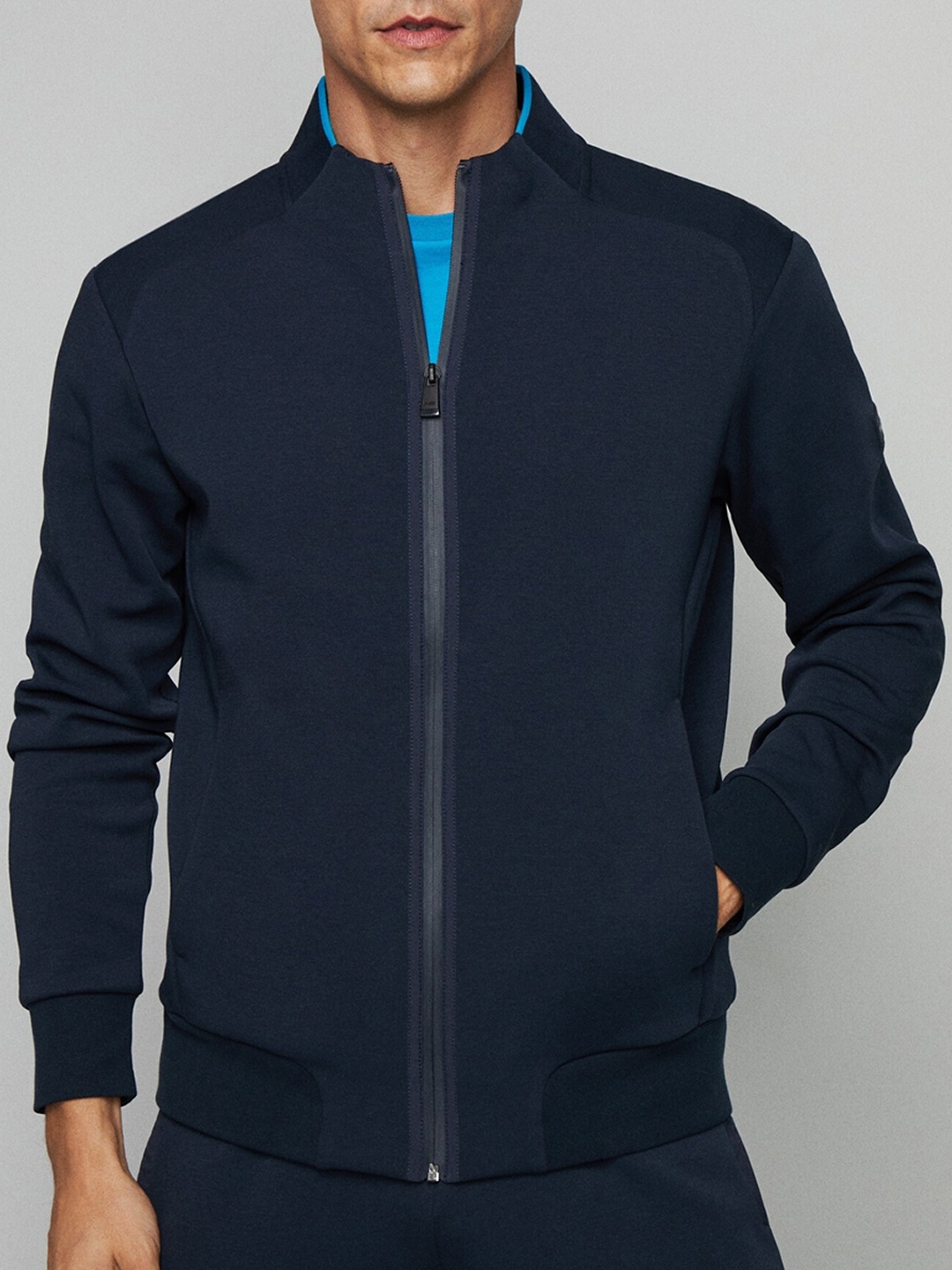 

HACKETT LONDON Mock Collar Bomber Jacket, Navy blue