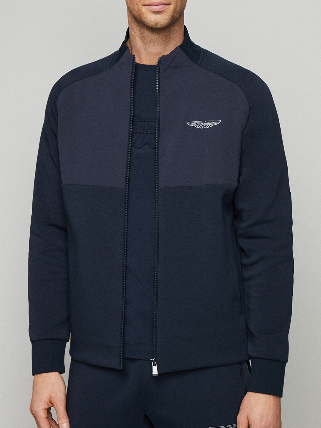 

HACKETT LONDON Mock Collar Sporty Jacket, Navy blue