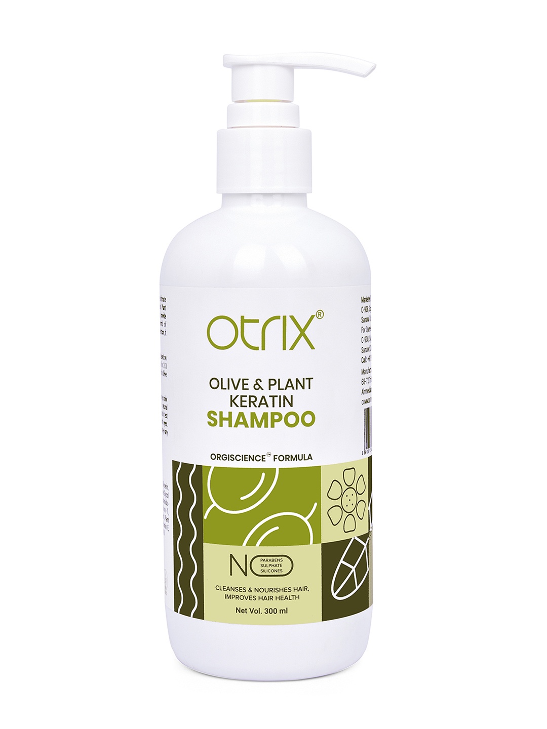 Otrix Olive & Plant Keratin Shampoo - 300 ml, White