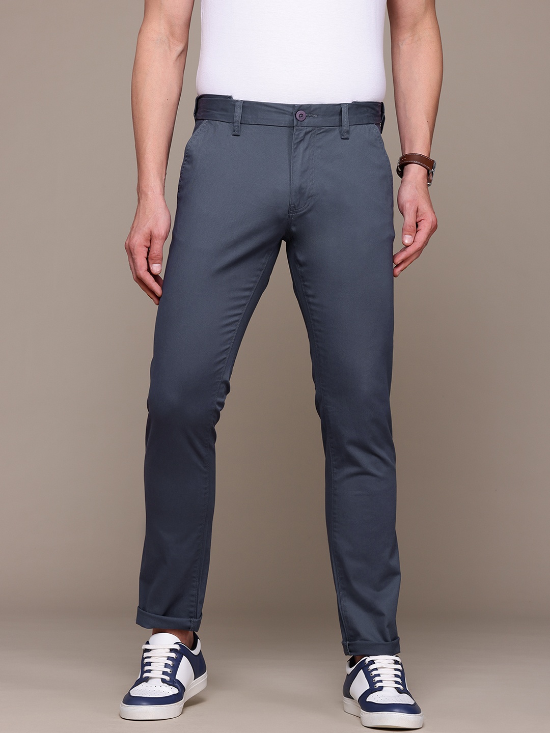 

Nautica Men Slim Fit Chinos Trousers, Charcoal