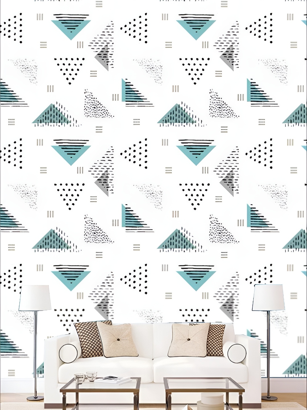 

KSHIRSA White & Green Printed 3D Self Adhesive Wall Sticker