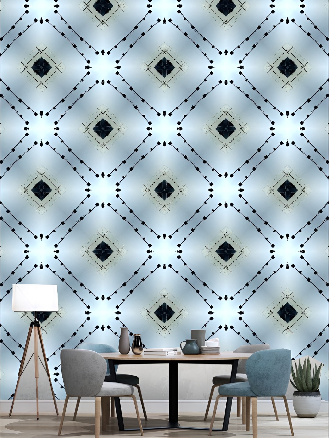 

KSHIRSA Blue & Black Printed Self Adhesive 3D Wall Stickers