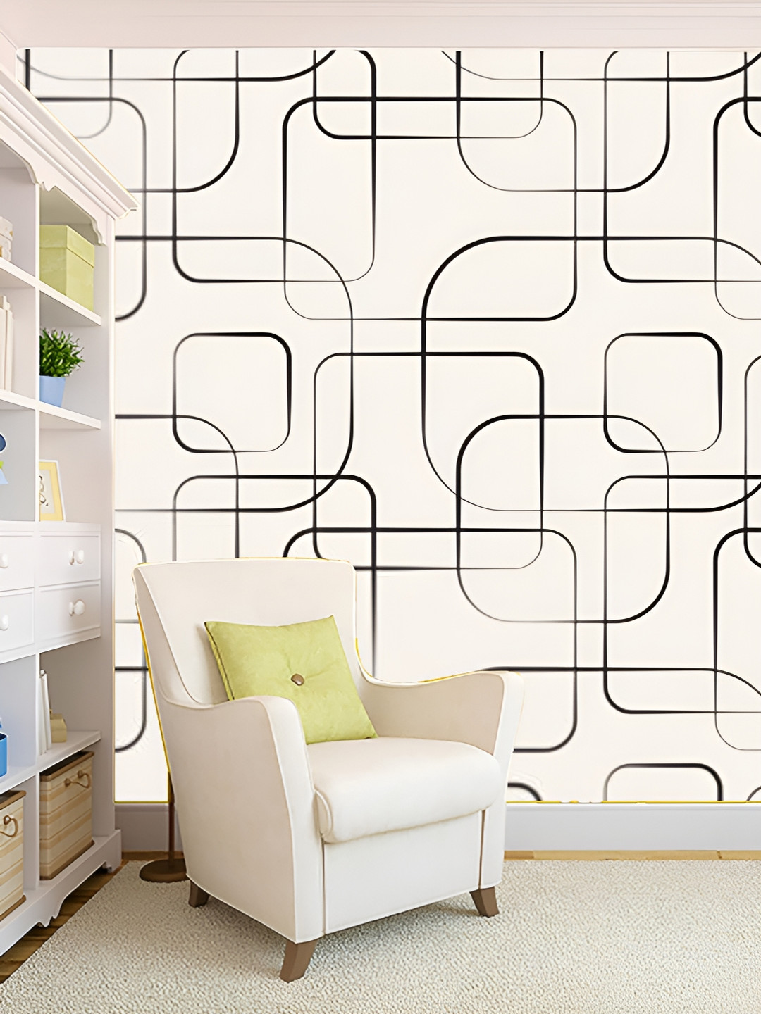 

KSHIRSA White & Black Printed Self-Adhesive Wall Stickers