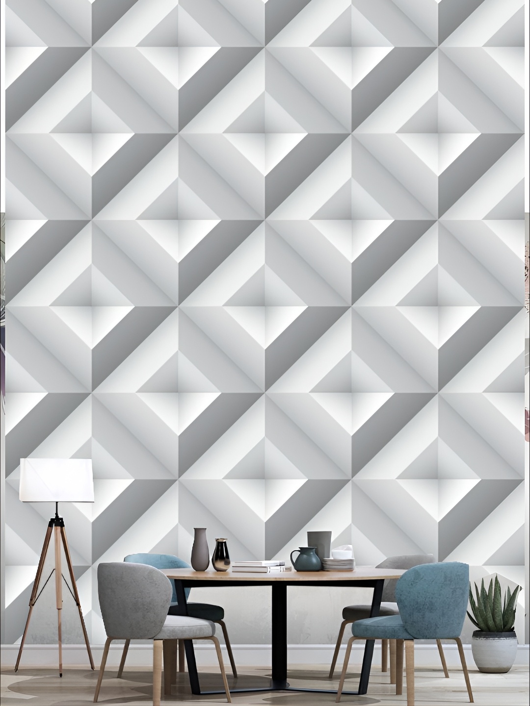 

KSHIRSA Grey Printed Self Adhesive 3D Wall Stickers