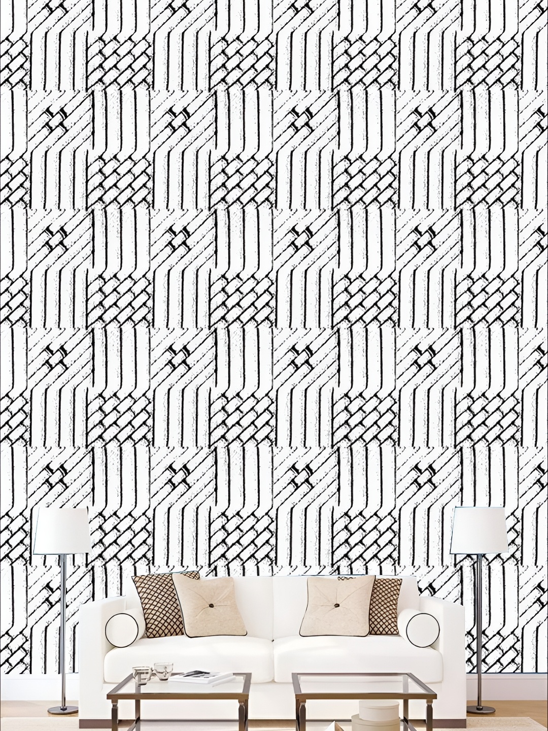

KSHIRSA Black & White Printed 3D Self Adhesive Wall Sticker