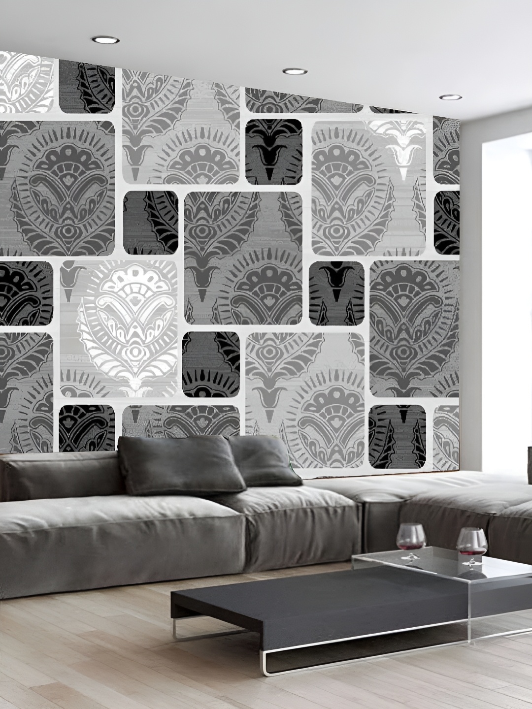 

KSHIRSA Black & White Printed 3D Self Adhesive Wall Sticker