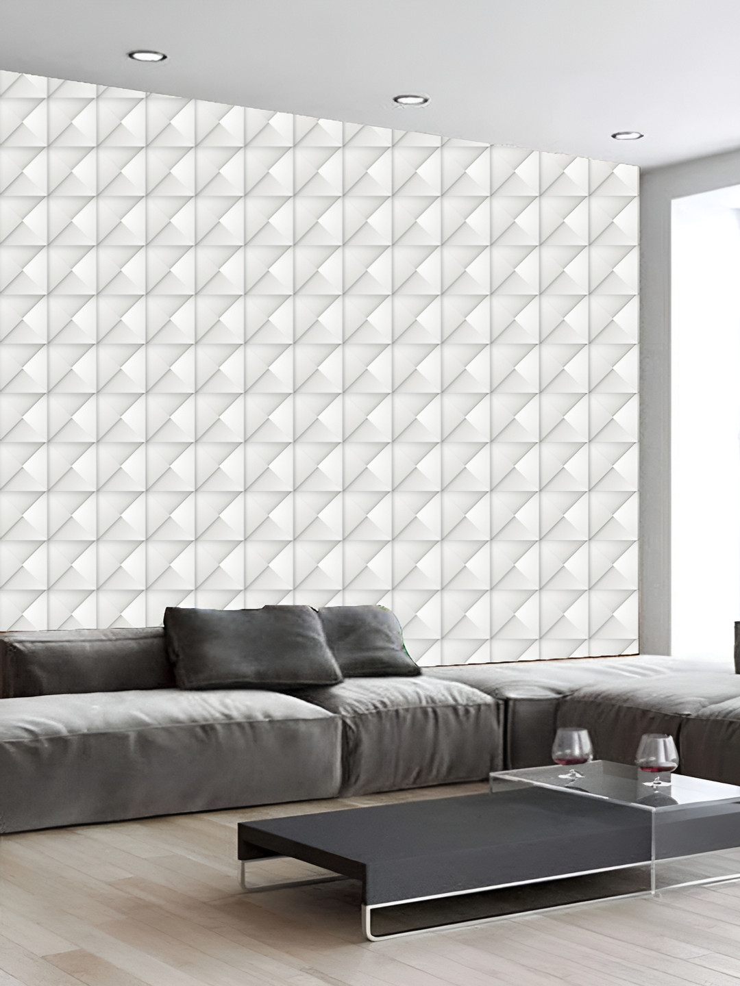 

KSHIRSA Grey Printed Self-Adhesive Wall Sticker