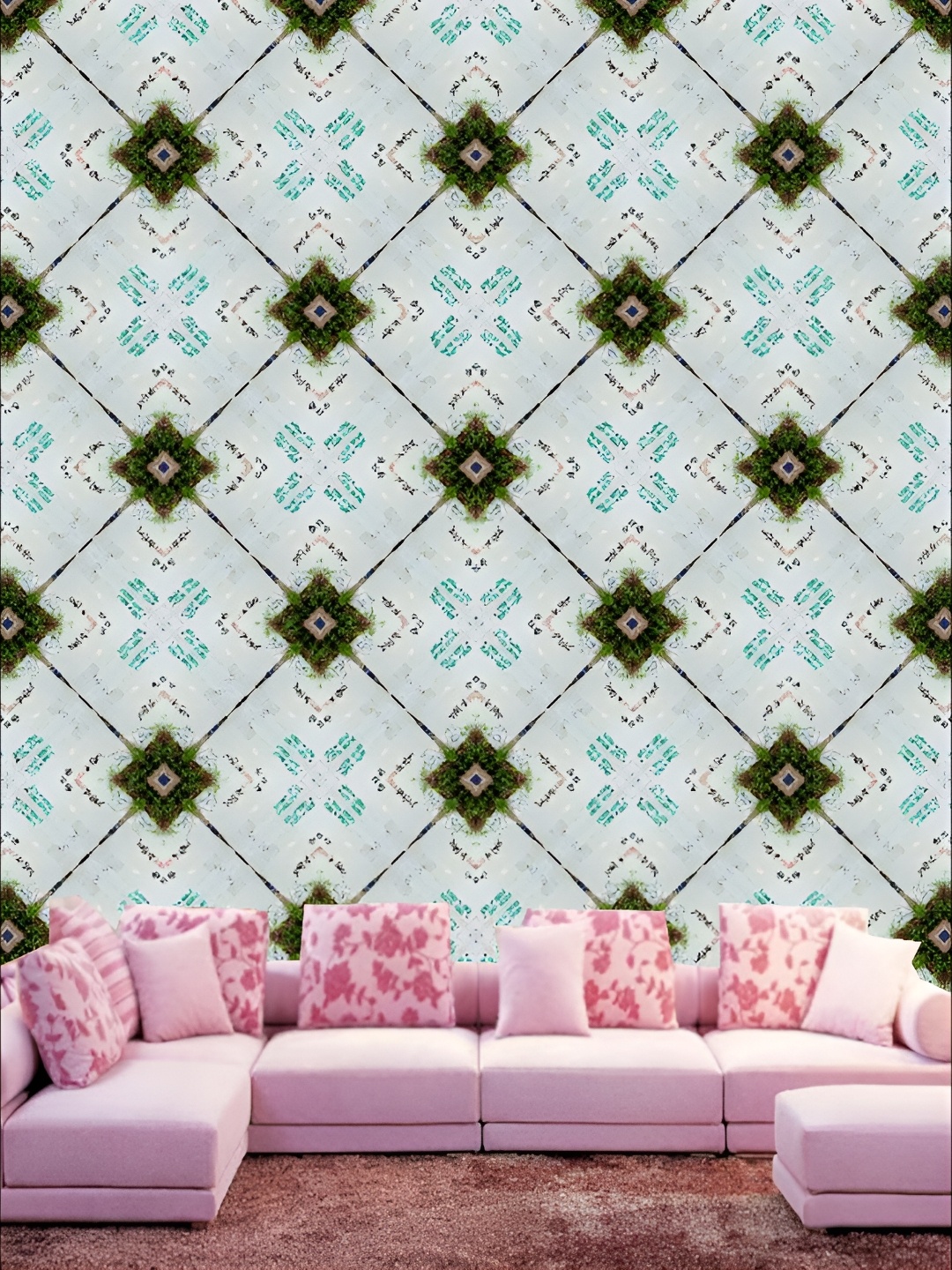 

KSHIRSA Blue & Green Printed Self Adhesive 3D Wall Sticker