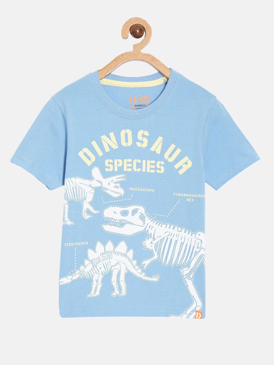 

DIXCY SCOTT Boys Typography Printed Round Neck Short Sleeves Cotton T-shirt, Blue