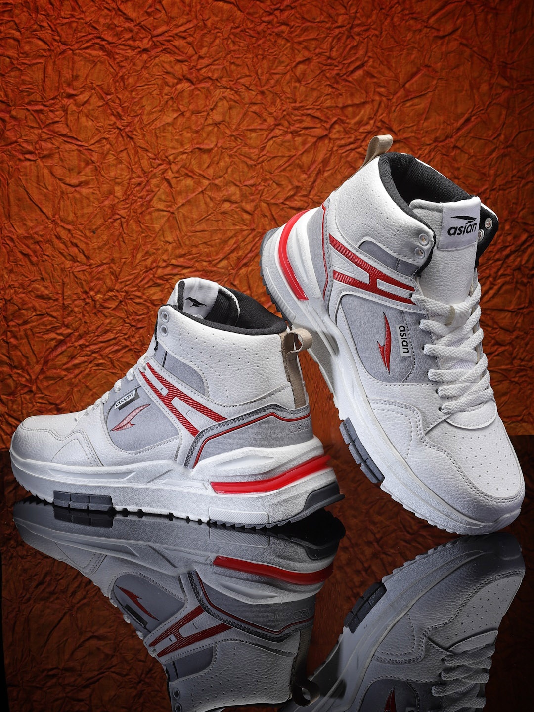 

ASIAN Men BASKET-05 Textured Sneakers, White