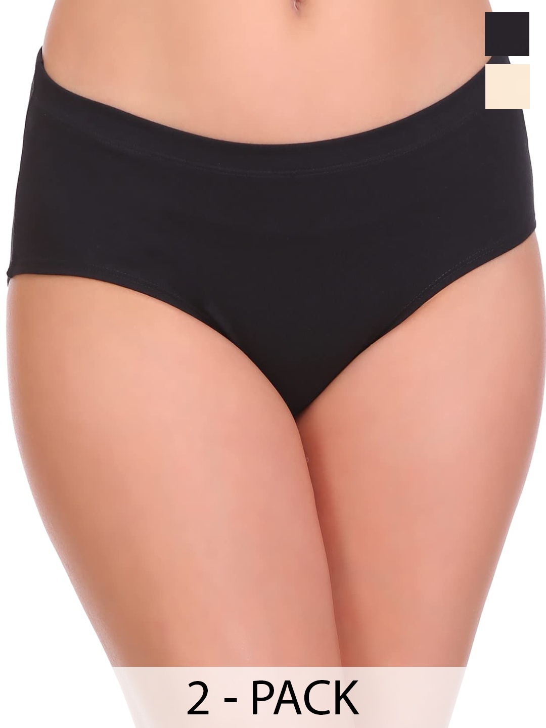 

Designer Bugs Women Pack Of 2 Hipster Briefs, Black