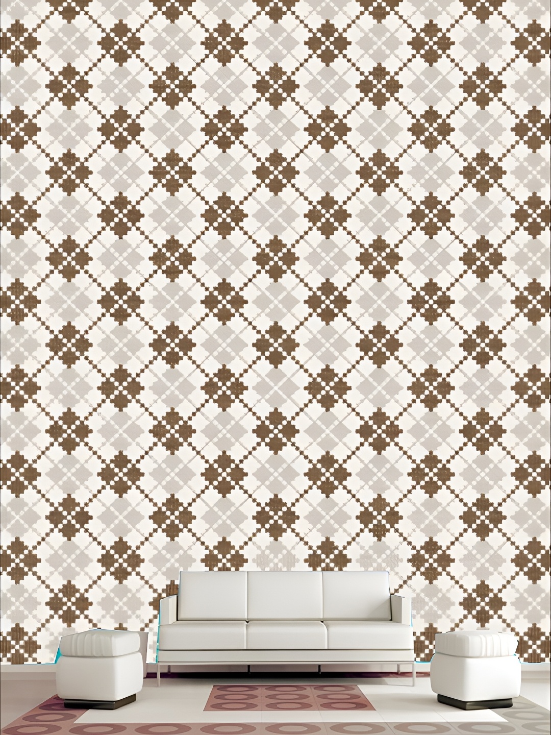 

KSHIRSA Brown Abstract Paper Self Adhesive Wall Sticker