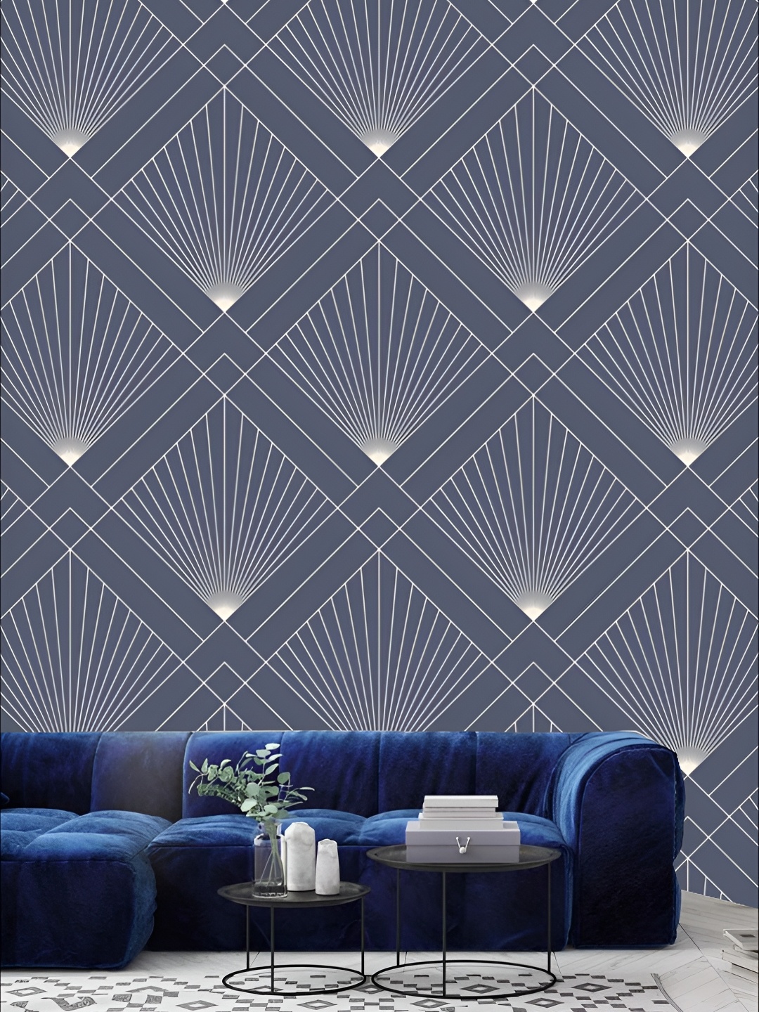 

KSHIRSA White & Grey Geometric Printed 3D Self Adhesive Wallpaper