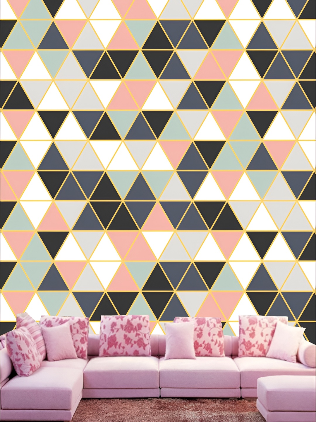 

KSHIRSA White & Black Geometric Printed 3D Self Adhesive Wallpaper