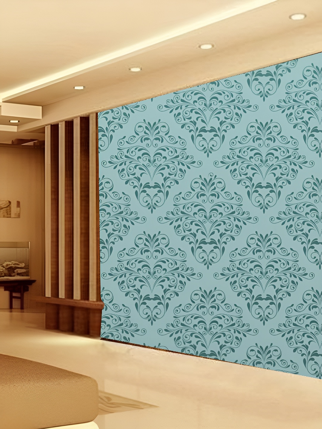

KSHIRSA Blue Floral Printed 3D Self Adhesive Wall Sticker