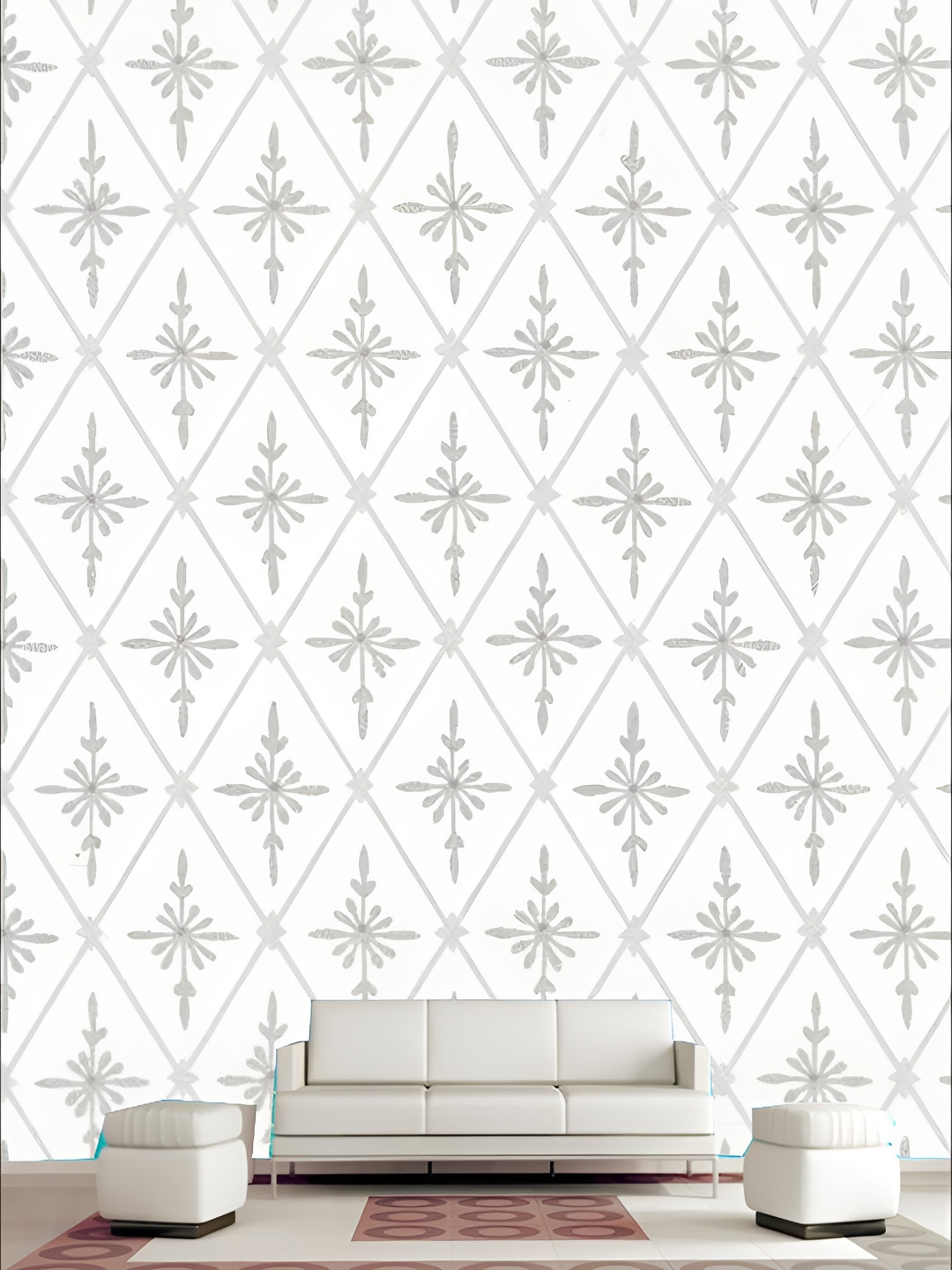 

KSHIRSA White & Grey Geometric Printed 3D Self Adhesive Wall Sticker