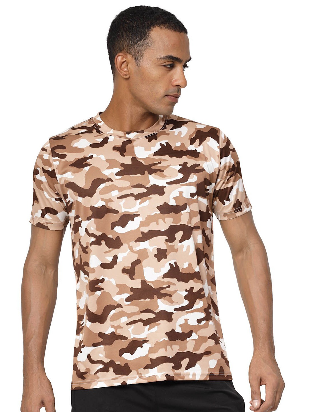 

EPPE Camouflage Printed Dri-FIT Sports T-shirt, Brown