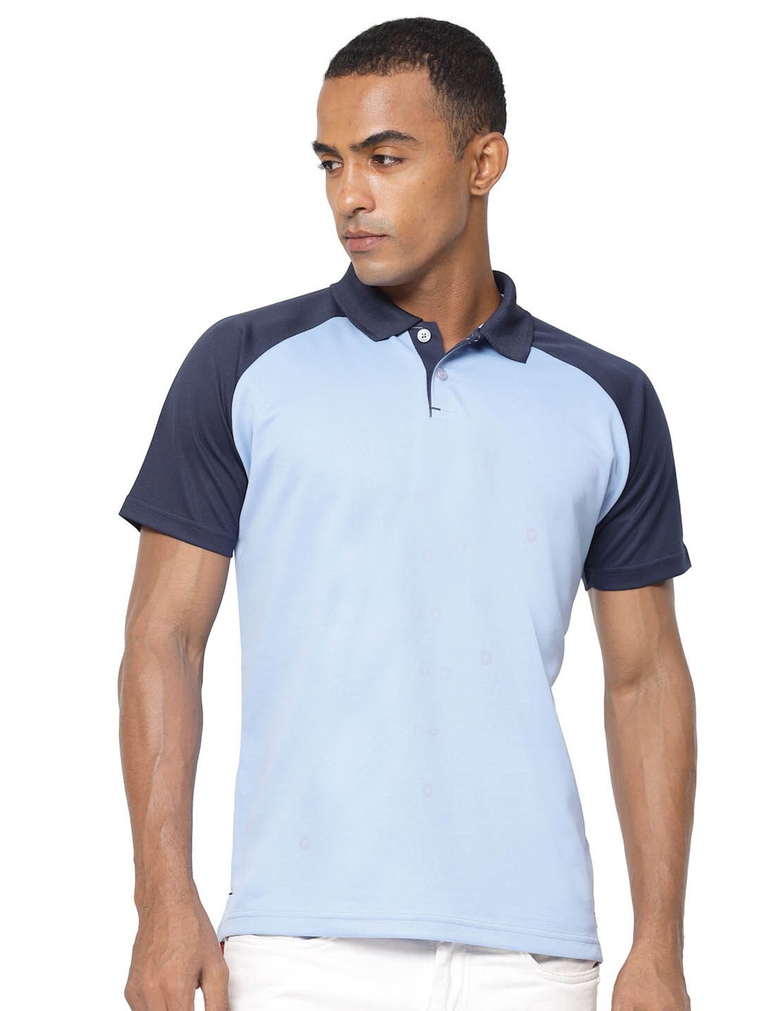

EPPE Polo Collar Raglan Sleeves Dri-FIT Sports T-shirt, Blue