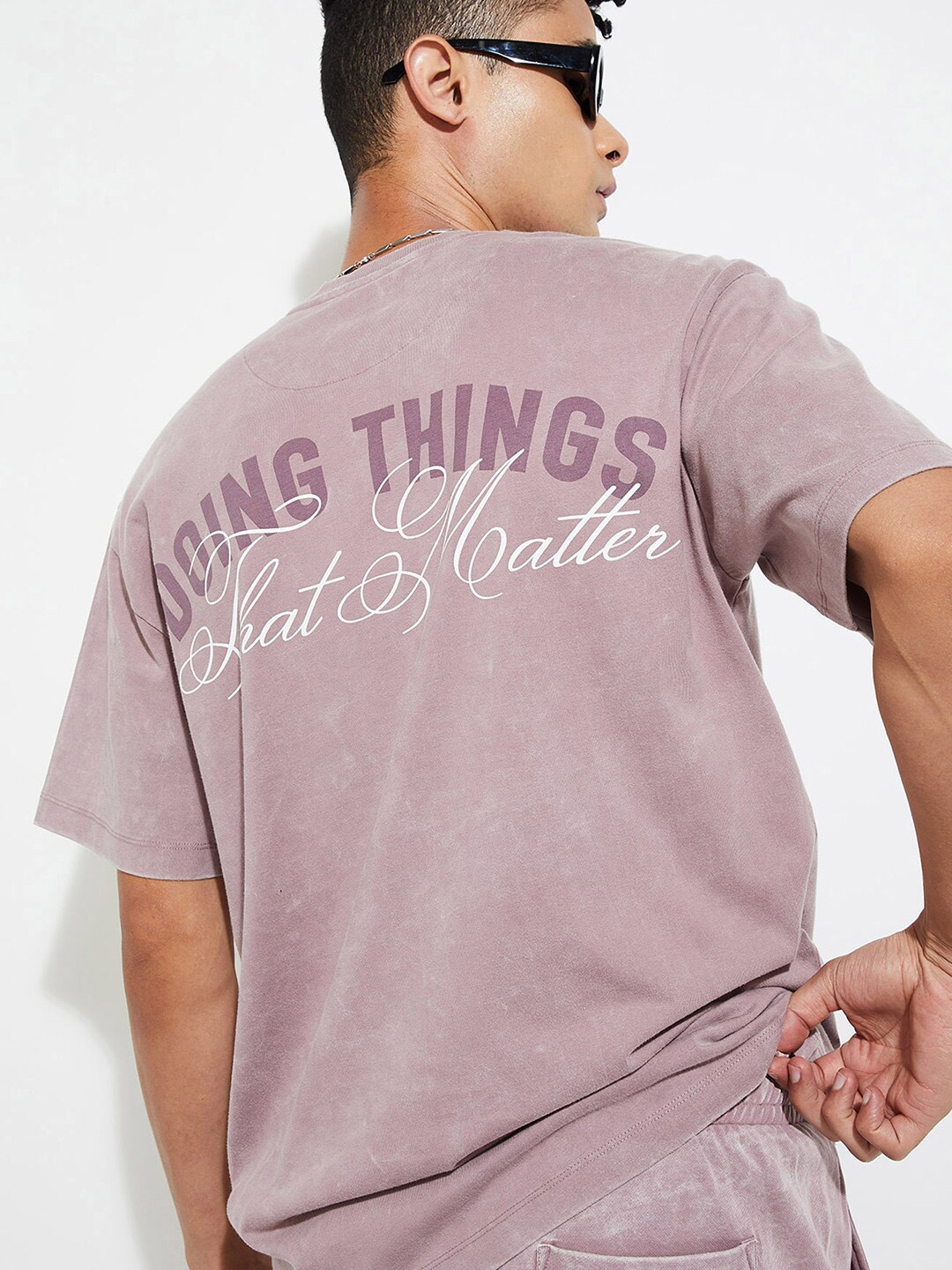 

max URB_N Men Oversized Back Printed T-shirt, Purple