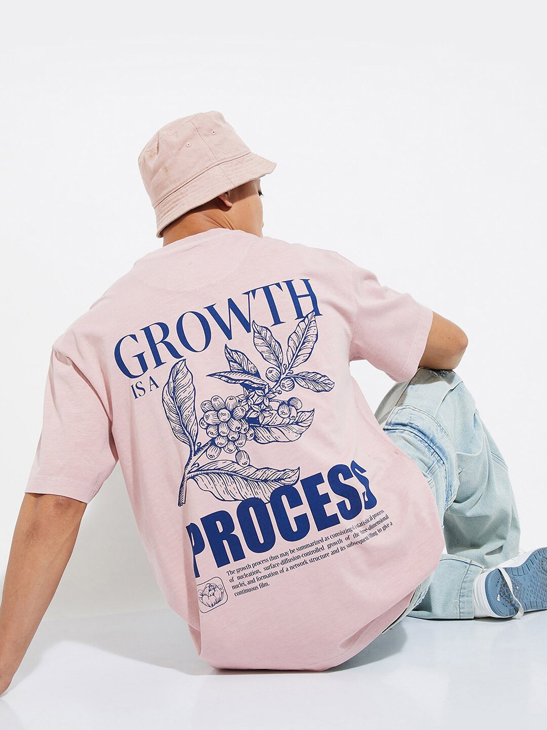 

max URB_N Men Back Printed Oversized T-shirt, Pink