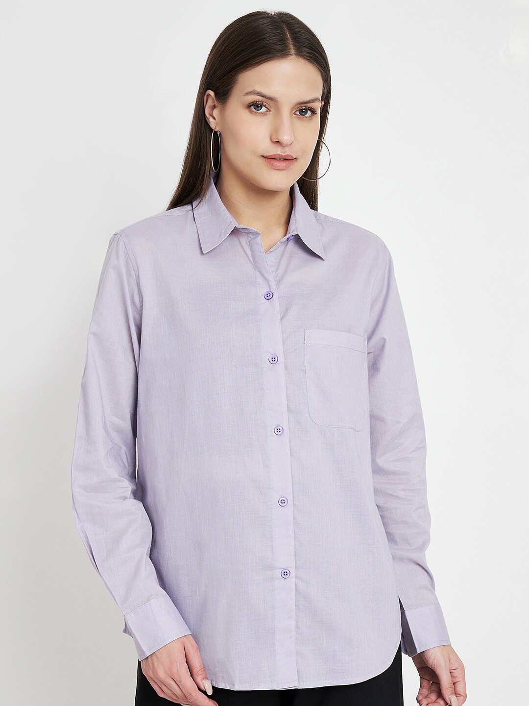 

CHARMGAL Classic Pure Cotton Formal Shirt, Lavender