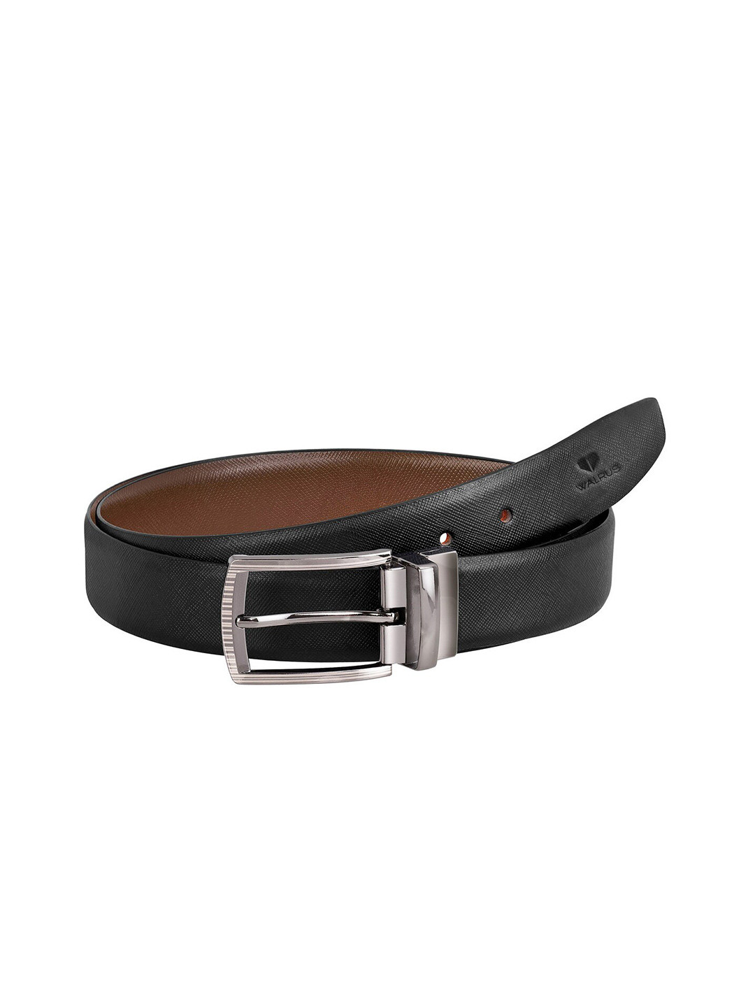 

Walrus Men Genuine Leather Reversible Formal Belt, Black