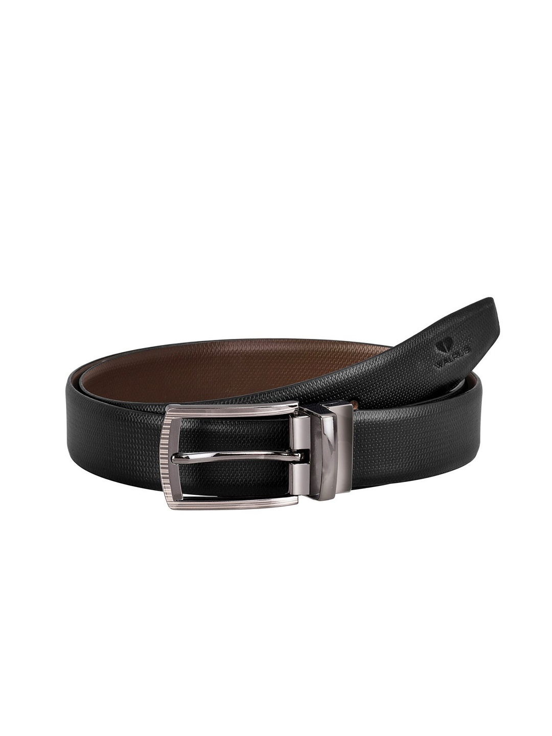 

Walrus Men Textured Genuine Leather Reversible Formal Belt, Black