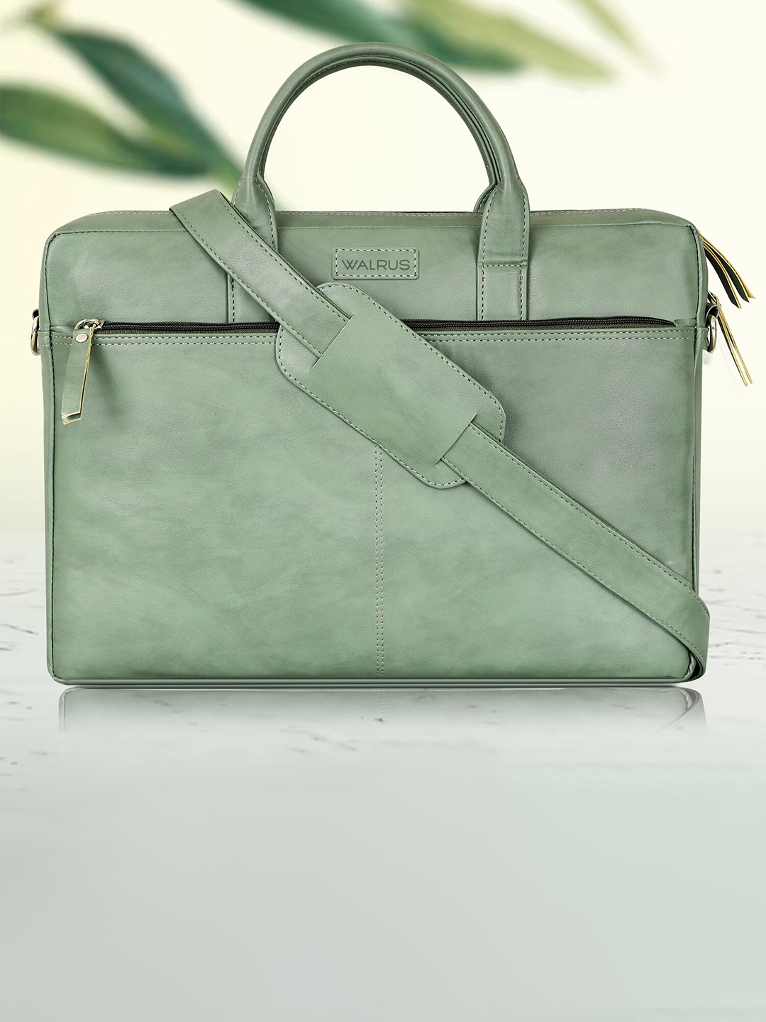 

Walrus Vegan Leather Laptop Bag, Green