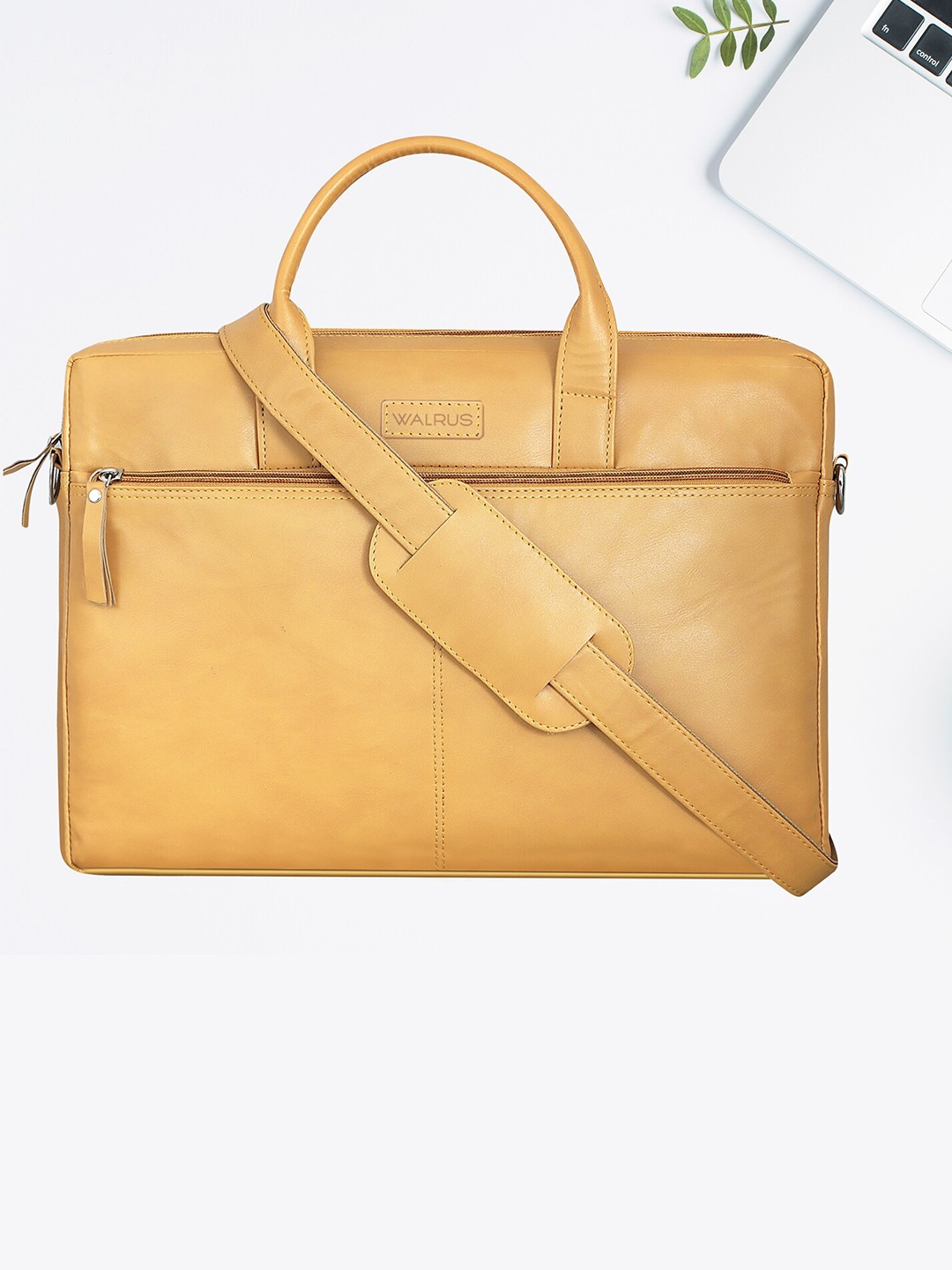 

Walrus Unisex PU Laptop Bag, Yellow
