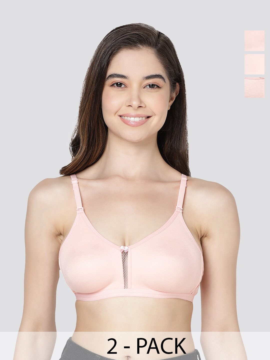 

Kalyani Gloria Pack of 3 Non Padded Seamless Bra PCH-PCH-PCH, Peach