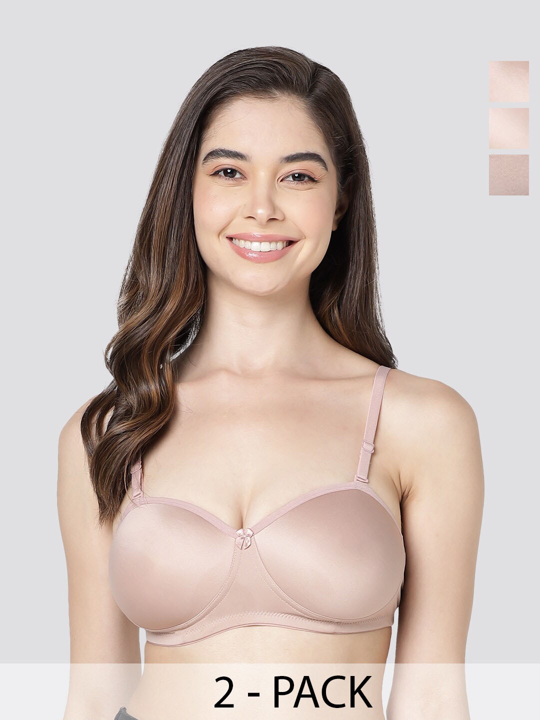 

Kalyani Leslie Pack of 3 Lightly Padded Balconette Bra FWN-FWN-FWN, Beige