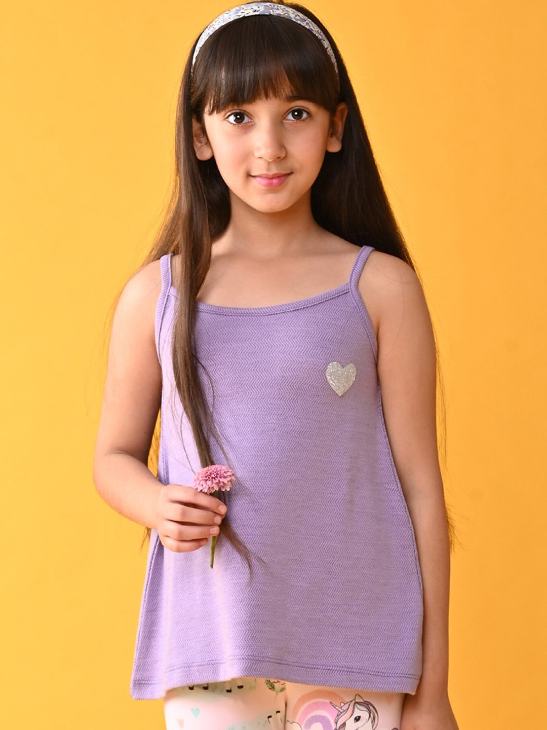 

Anthrilo Girls Shoulder Straps Cotton Top, Purple