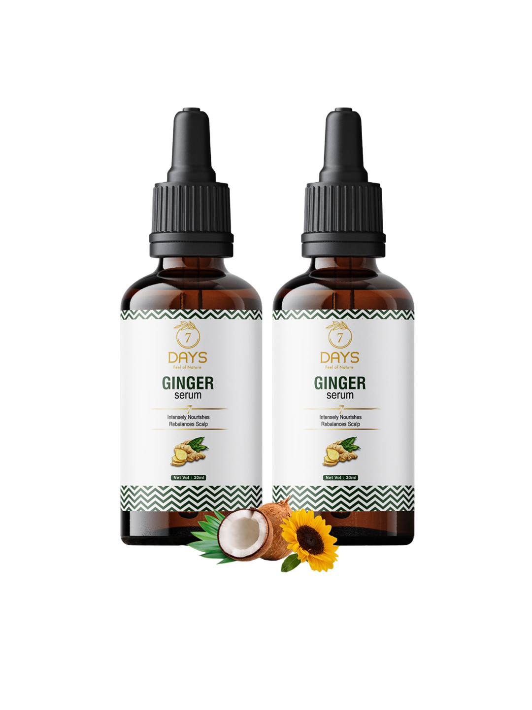 

7 DAYS Set Of 2 Ginger Hair Serum - 30 ml Each, Green