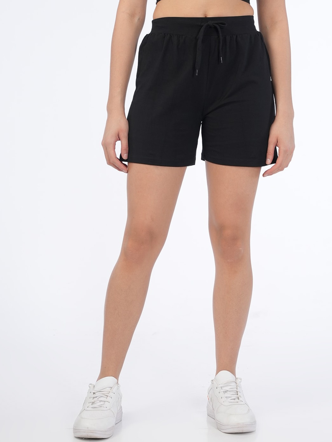 

Genius18 Women Gym Sports Shorts With Cotton Antimicrobial Technology, Black