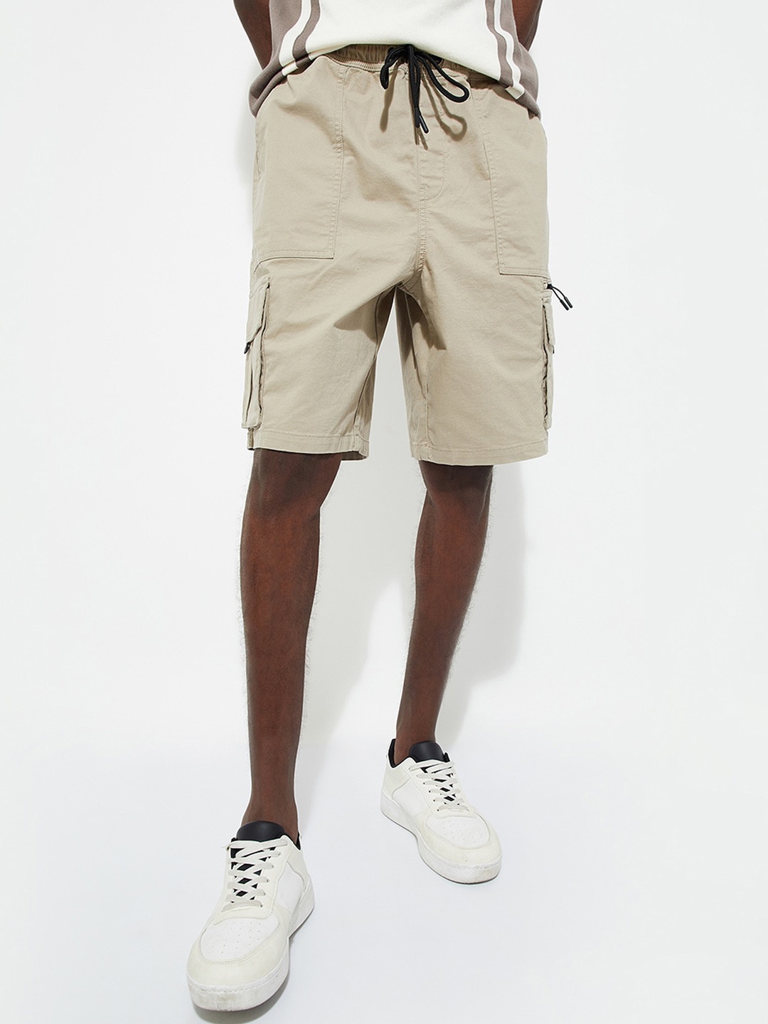 

max URB_N Men Solid Cargo Shorts, Brown
