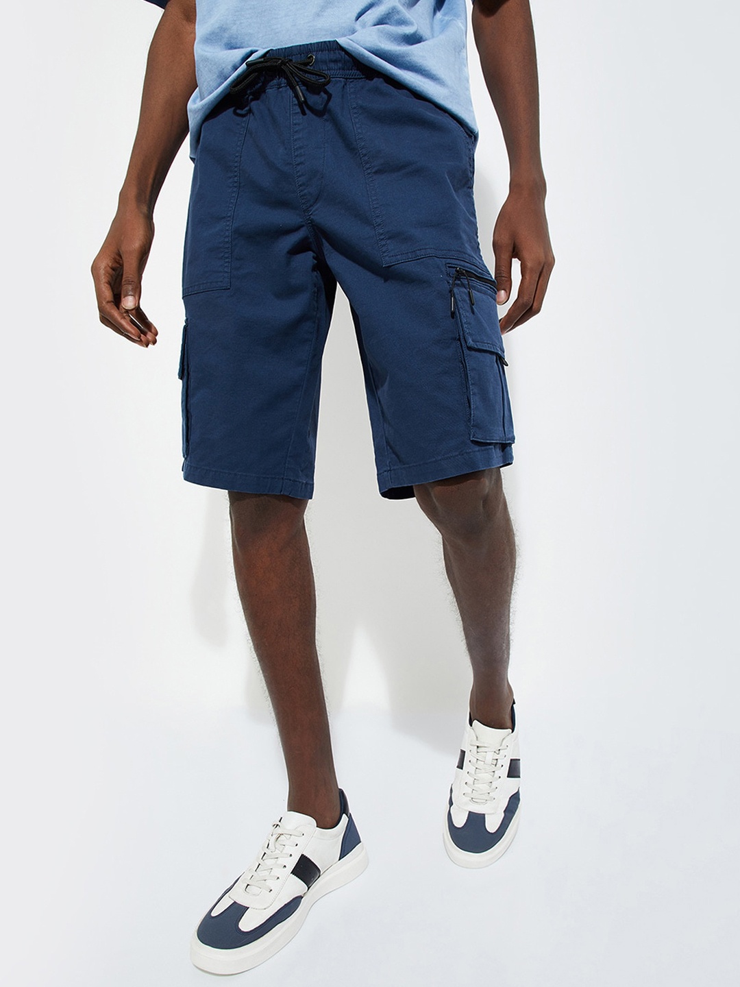 

max URB_N Men Solid Cargo Shorts, Blue