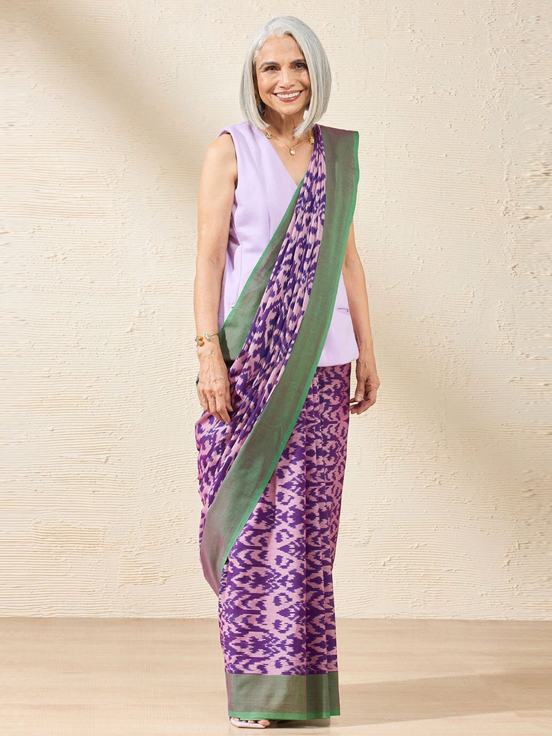 

Taneira Pure Cotton Pochampally Saree, Violet