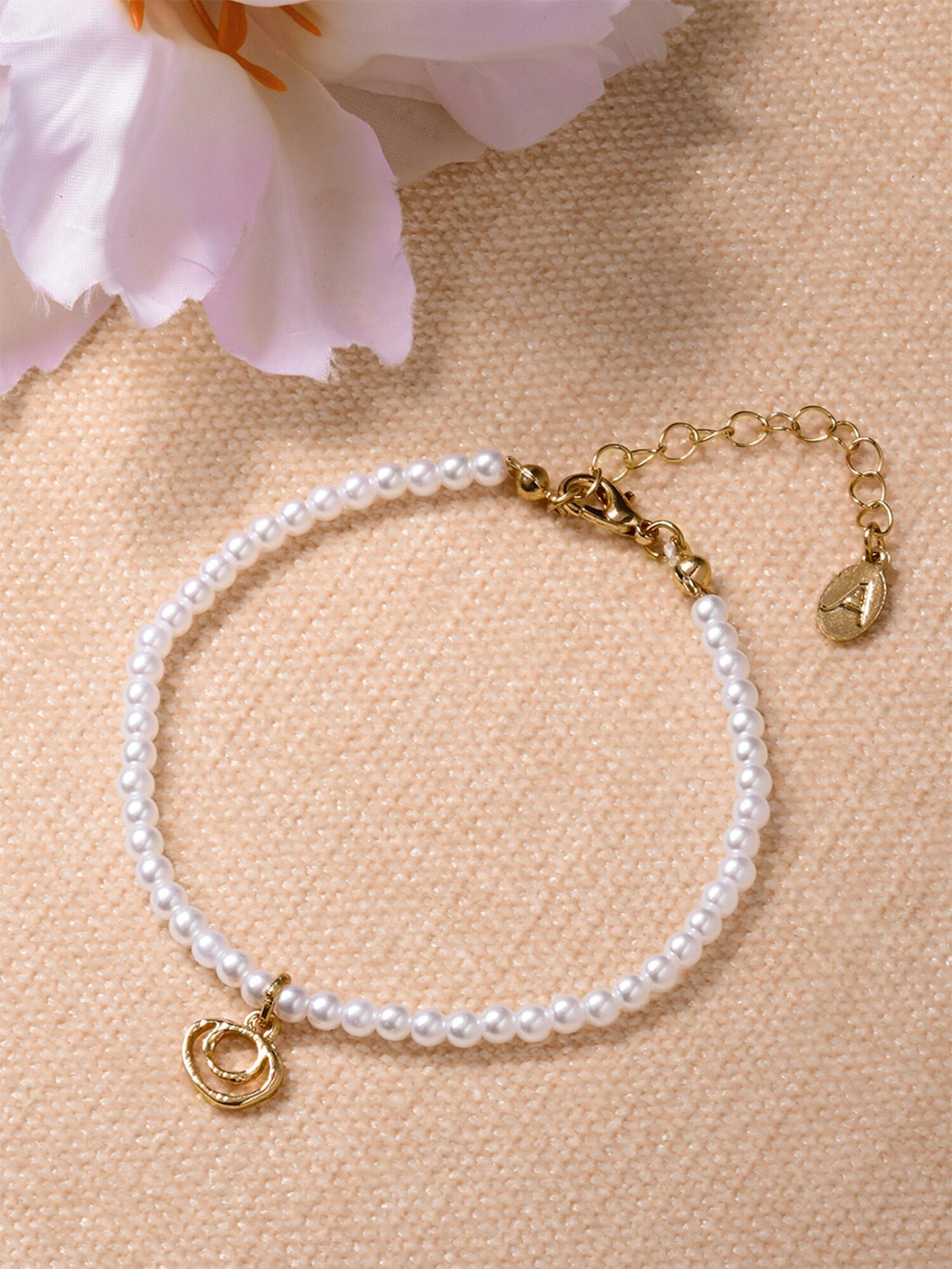 

Accessorize Alloy Beaded Anklet, Gold