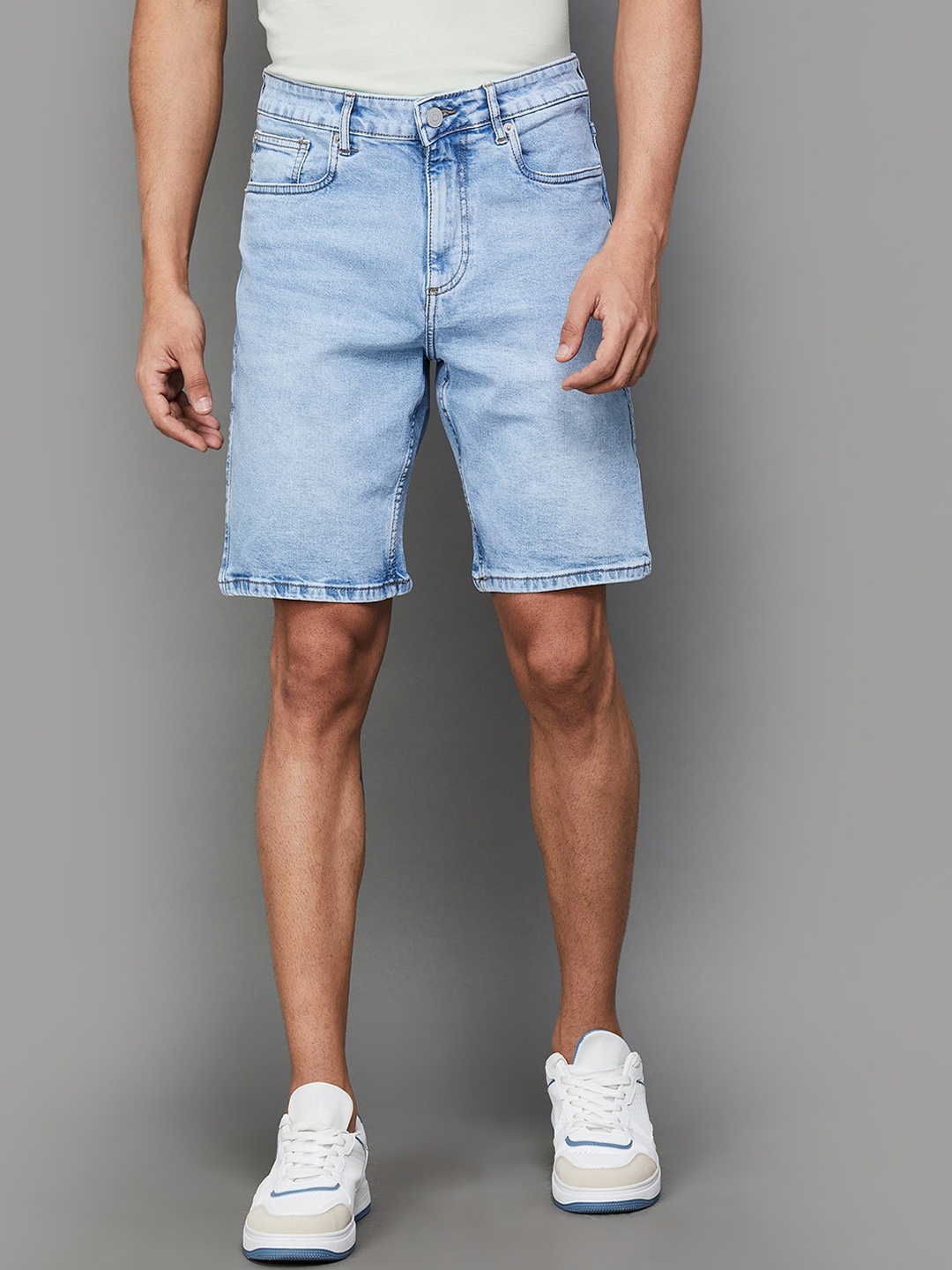 

Fame Forever by Lifestyle Men Washed Mid Rise Denim Shorts, Blue