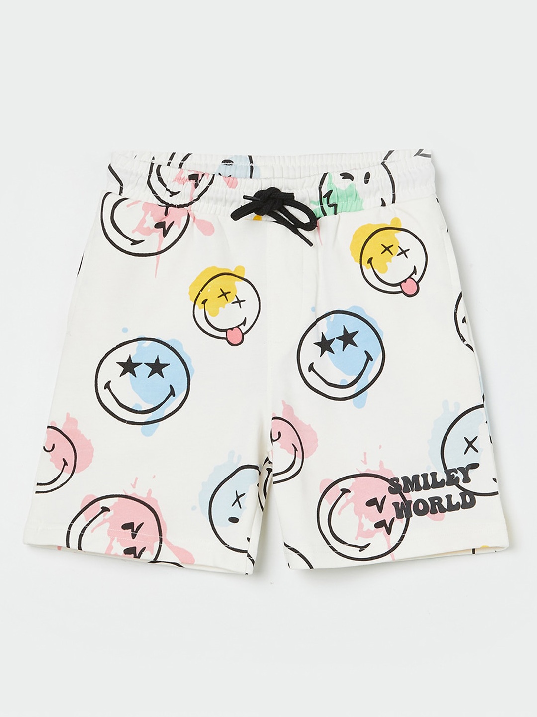 

Fame Forever by Lifestyle Boys Graphic Printed Cotton Shorts, Off white