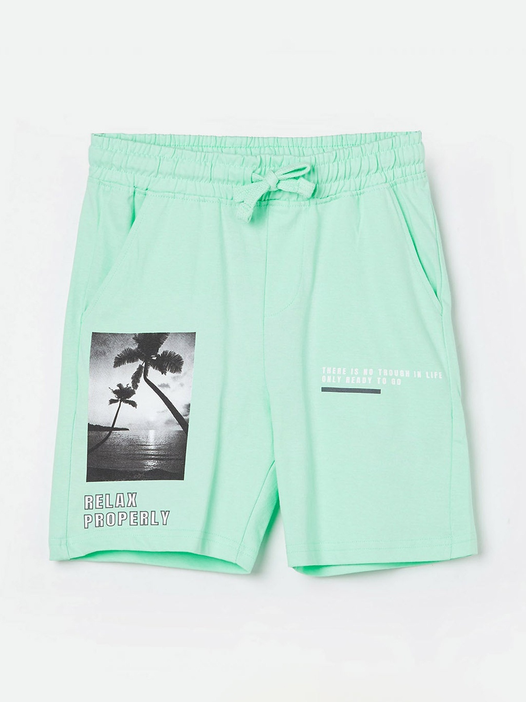 

Fame Forever by Lifestyle Boys Graphic Printed Pure Cotton Shorts, Green