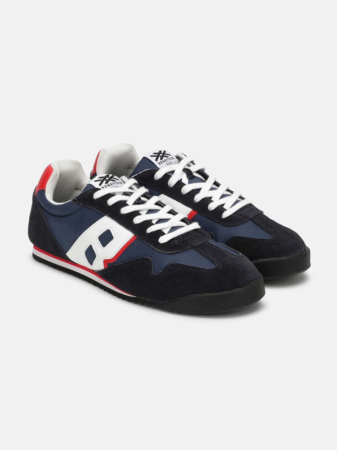 

United Colors of Benetton Men Colourblocked Suede Sneakers, Blue