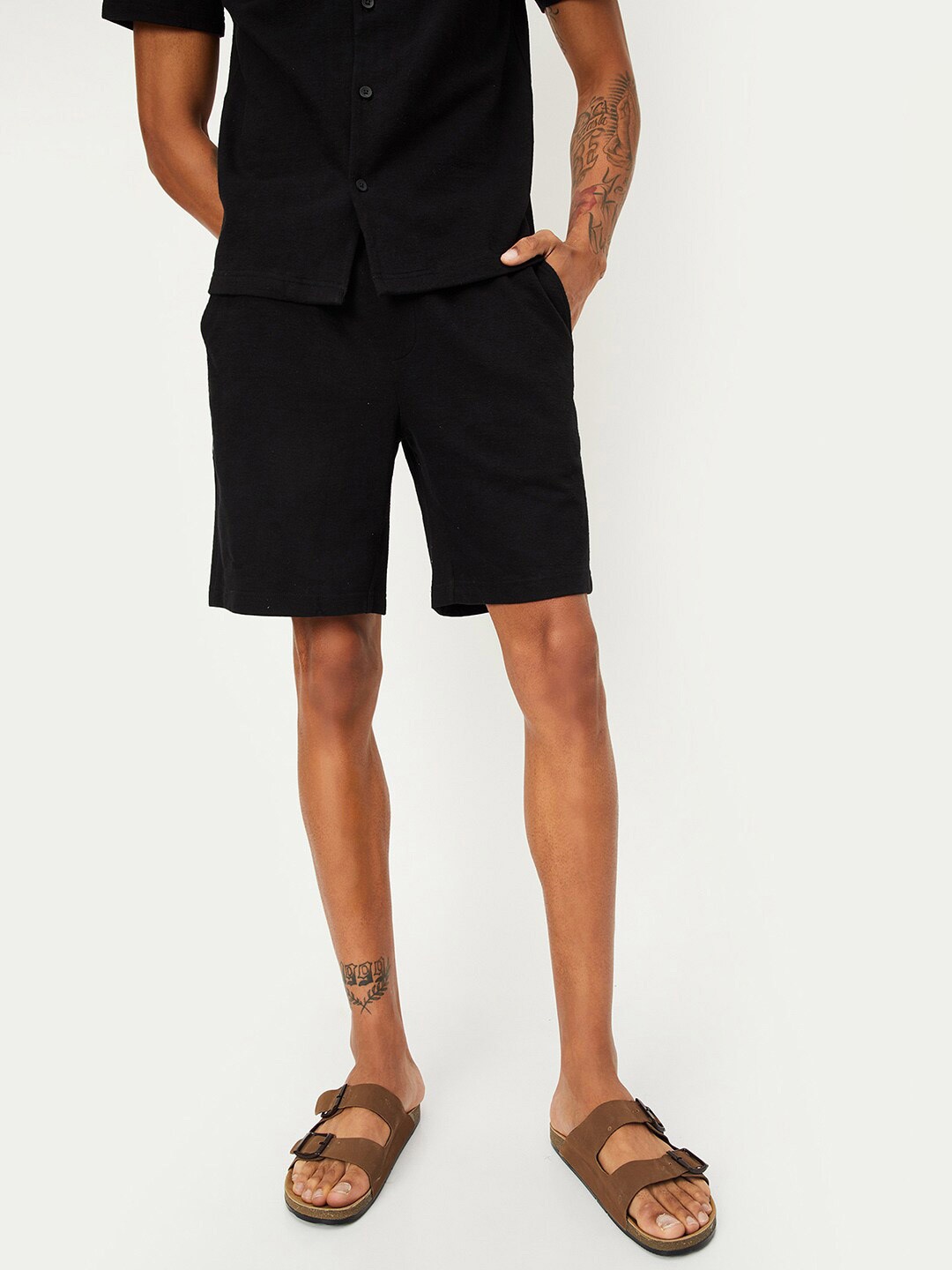 

max Men Cotton Lounge Shorts, Black
