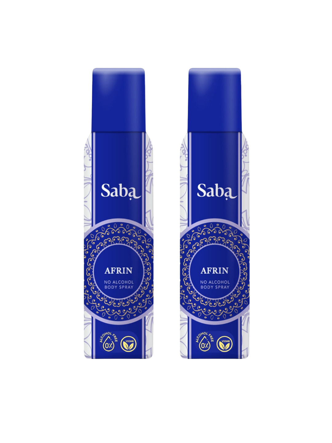 

Saba Set of 2 Afrin No Alcohol Deodorant Body Spray - 90 g each, Blue