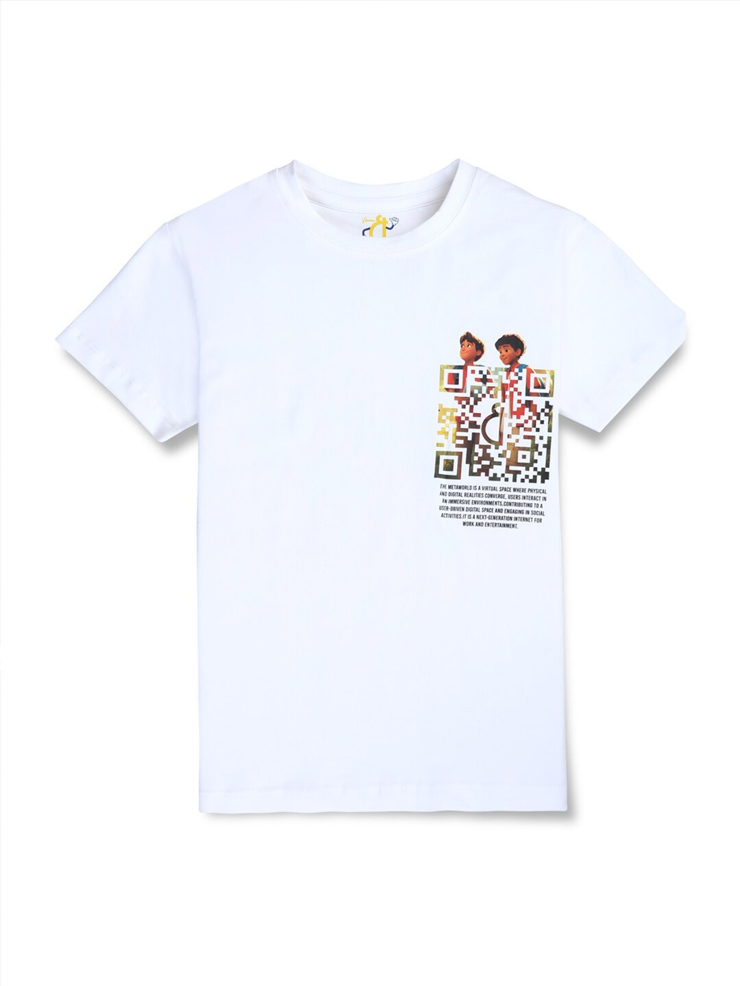 

Gini and Jony Boys Round Neck Short Sleeves Graphic Printed Cotton Regular Fit T-shirt, White