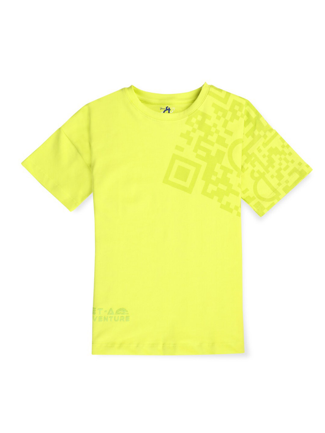 

Gini and Jony Boys Round Neck Short Sleeves Graphic Printed Cotton Regular Fit T-shirt, Yellow