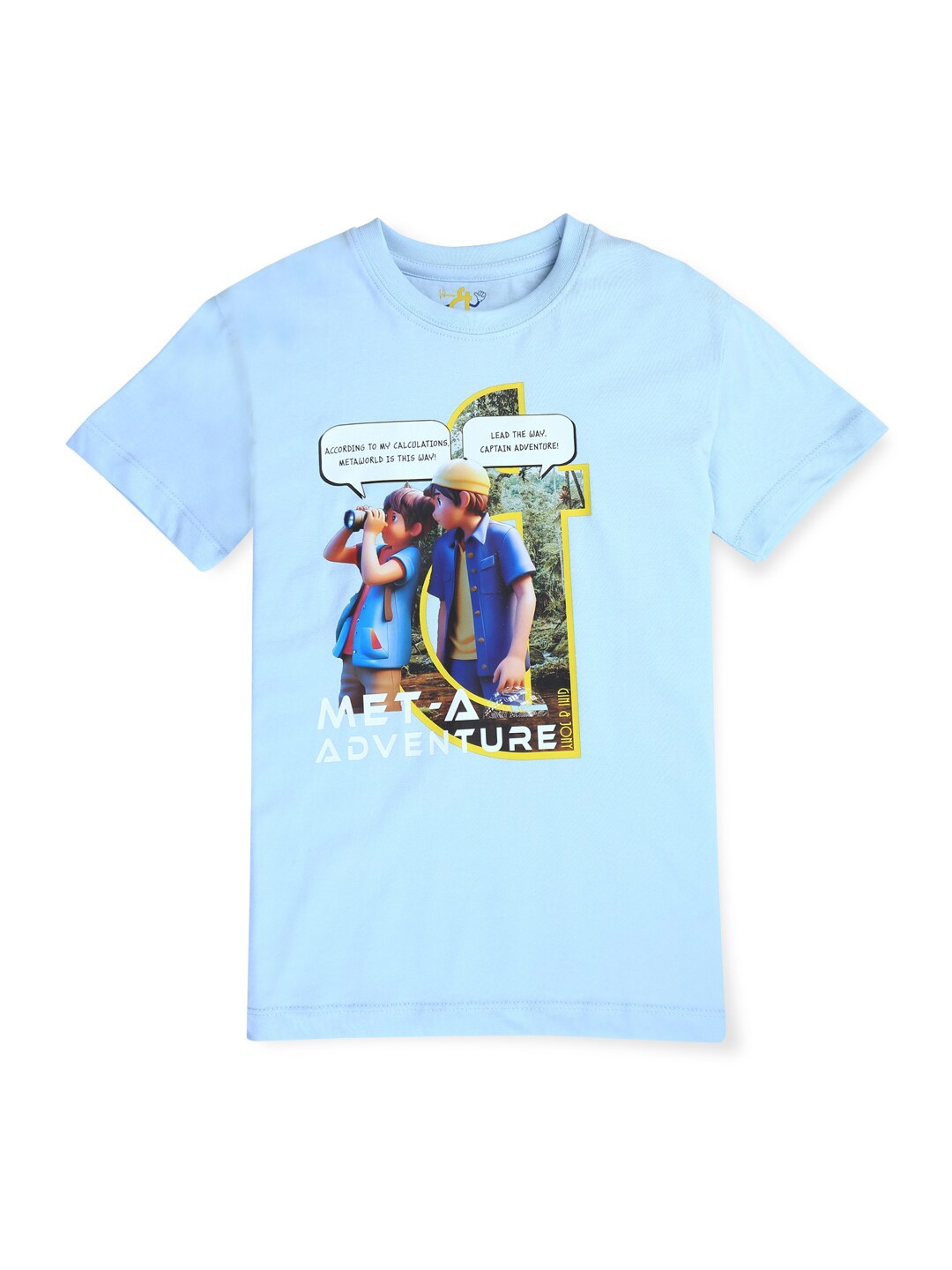 

Gini and Jony Boys Round Neck Printed T-shirt, Blue