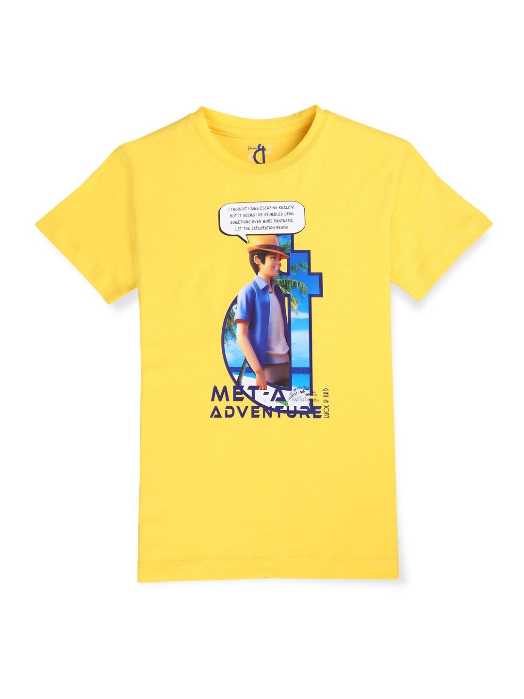 

Gini and Jony Boys Round Neck Printed T-shirt, Yellow