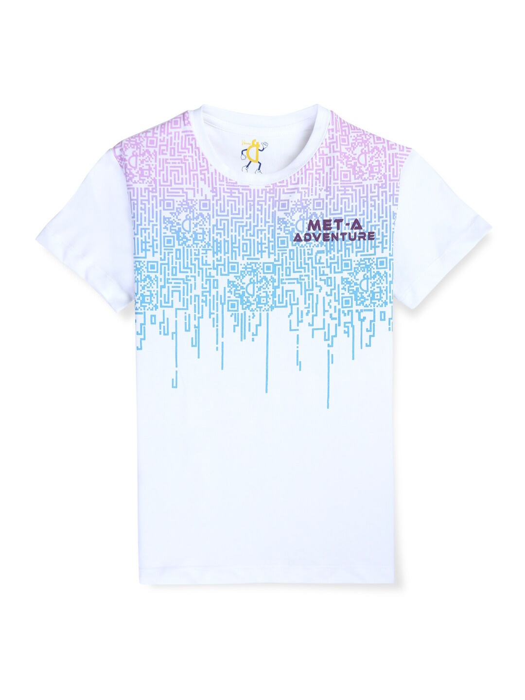 

Gini and Jony Boys Round Neck Short Sleeves Abstract Printed Cotton Regular Fit T-shirt, White