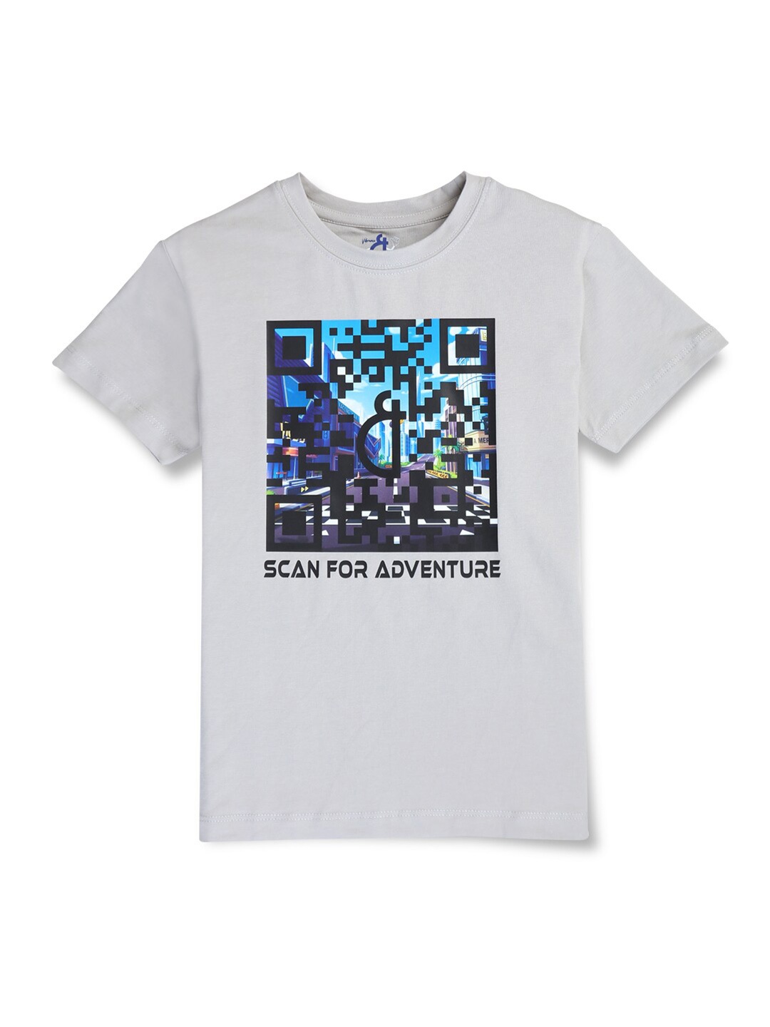 

Gini and Jony Boys Graphic Printed Cotton Round Neck Short Sleeves Casual T-shirt, Grey melange
